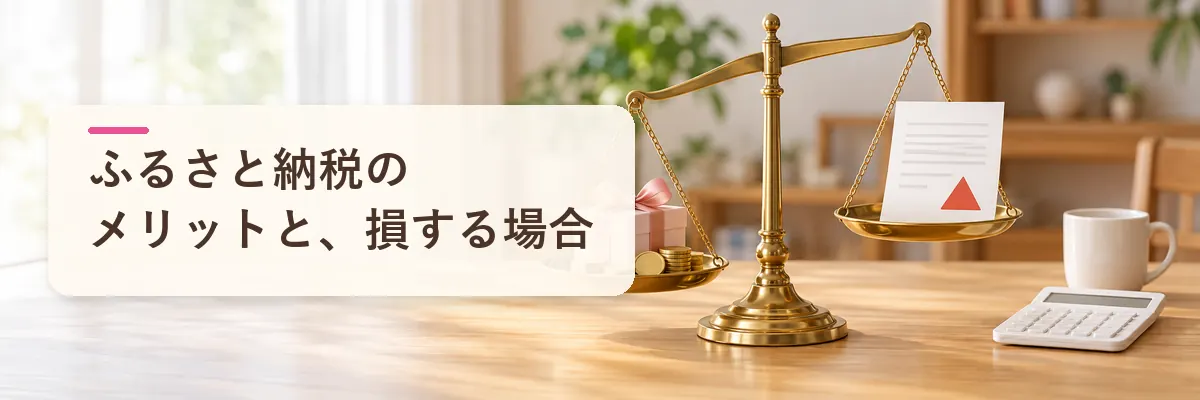 ふるさと納税のメリットと、損する場合