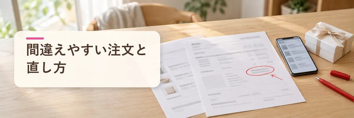 間違えやすい注文と直し方