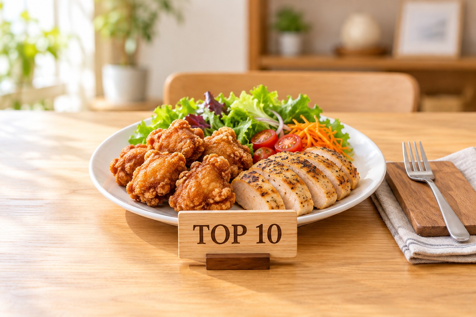 ふるさと納税の鶏肉ランキングを表す、唐揚げと鶏むね肉