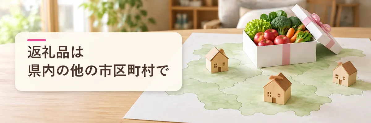 返礼品は県内の他の市区町村で