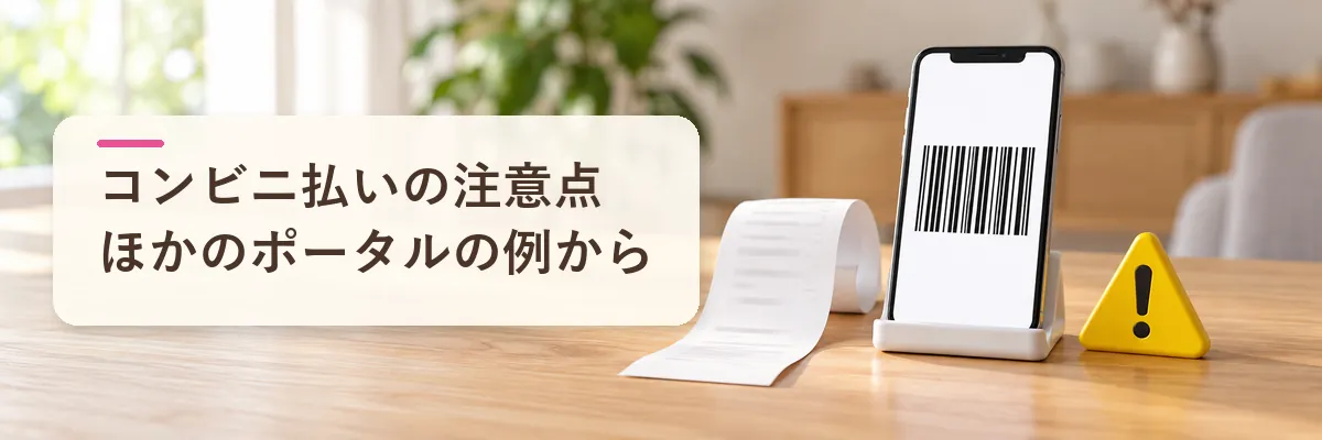 コンビニ払いの注意点|ほかのポータルの例から考える