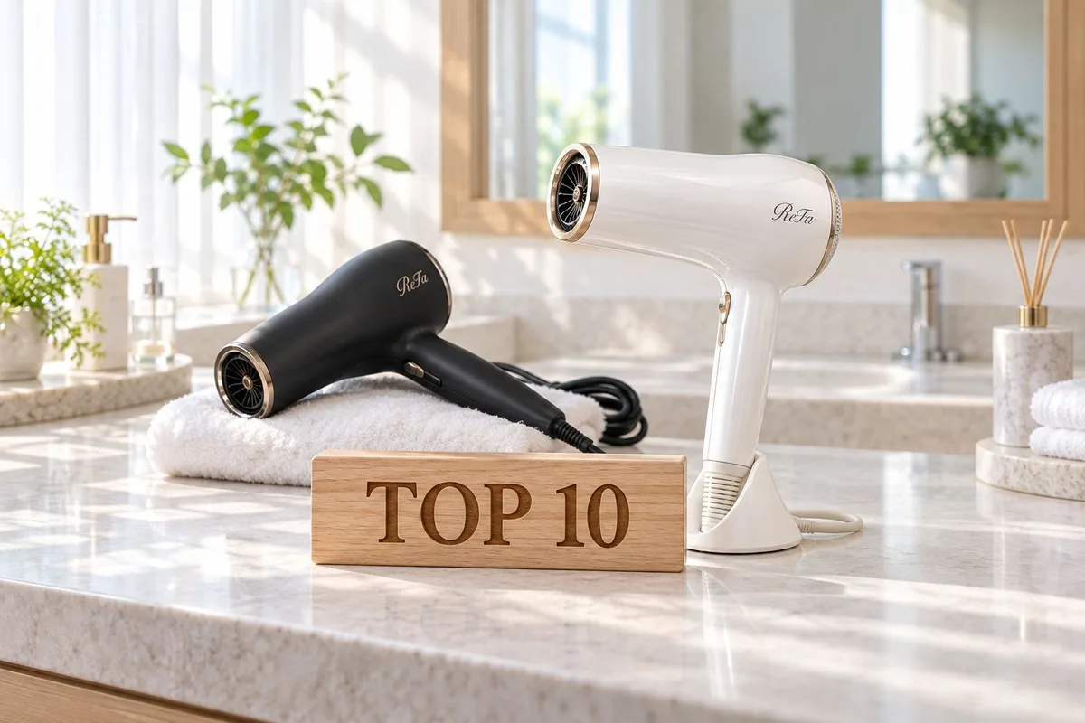 ふるさと納税でもらえるリファ（ReFa）のドライヤーと「TOP 10」の木の札