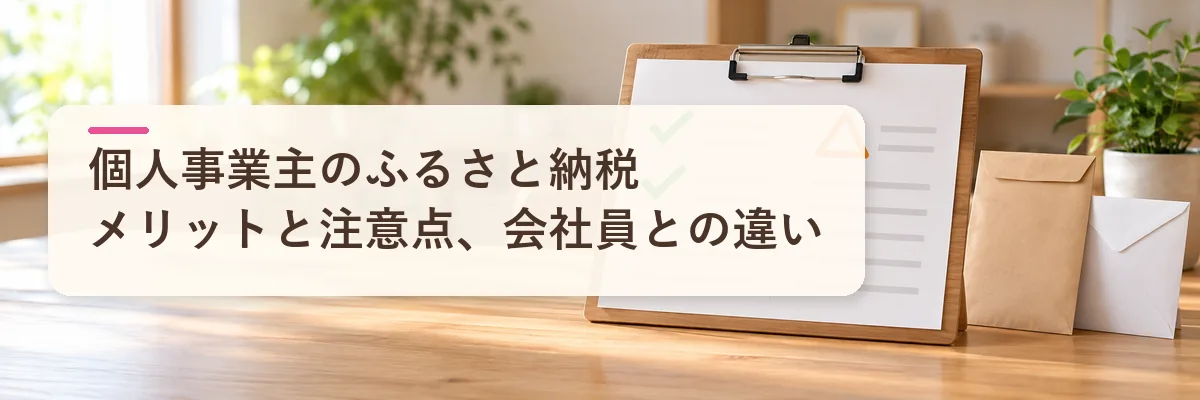 個人事業主のふるさと納税｜メリットと注意点、会社員との違いを先に